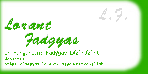 lorant fadgyas business card